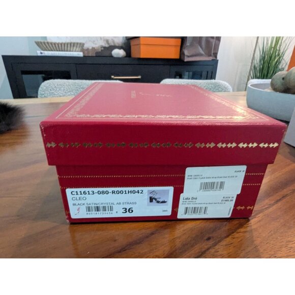 Rene Caovilla Red Embossed Shoe Box W/ Gold Accents Made In Italy Decorative Sto - Picture 9 of 15